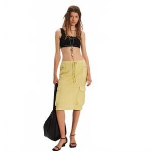 NEW $128  FREE PEOPLE Evie Column Midi Skirt Size 10 #821